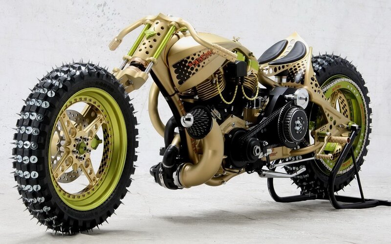 Custom Gold Motorcycle — Mechanical