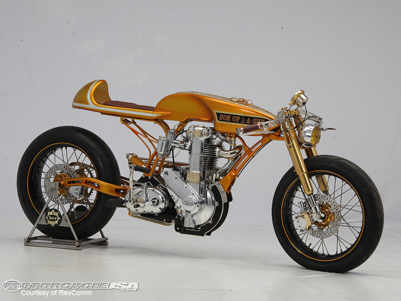 Custom Gold Motorcycle — Neutral, Photograph