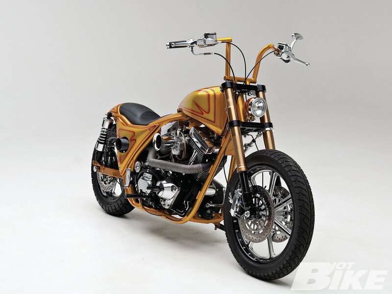 Custom Gold Motorcycle — Neutral