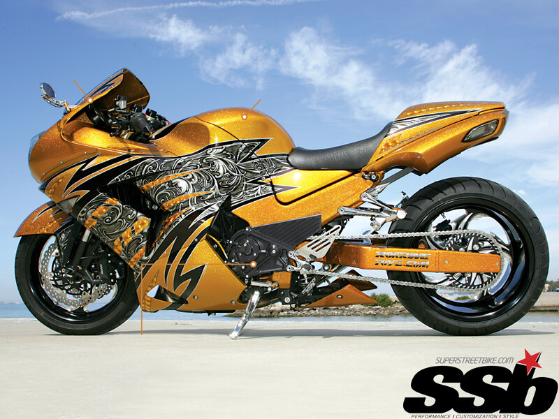 Custom Gold Motorcycle — Serene