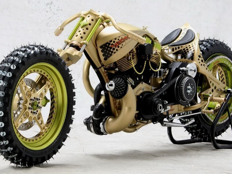 Custom Gold Motorcycle