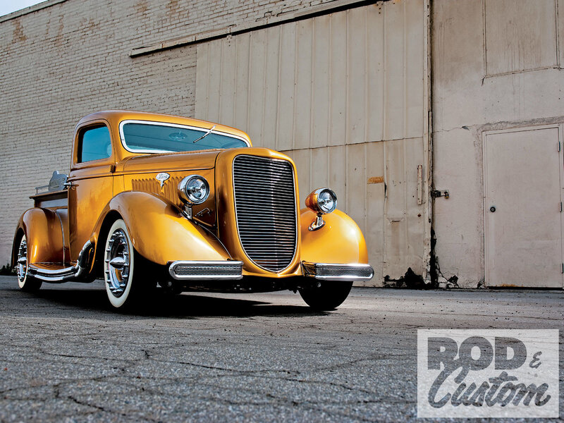 Custom Gold Pickup Truck — Dramatic
