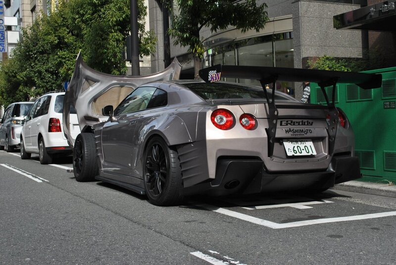 Custom gray sports car on street