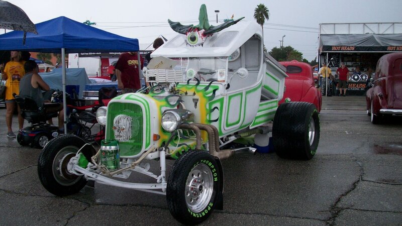 Custom Green and White Hot Rod