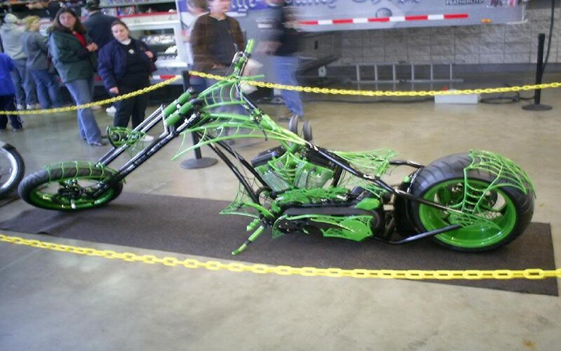 Custom Green Chopper Motorcycle — Neutral