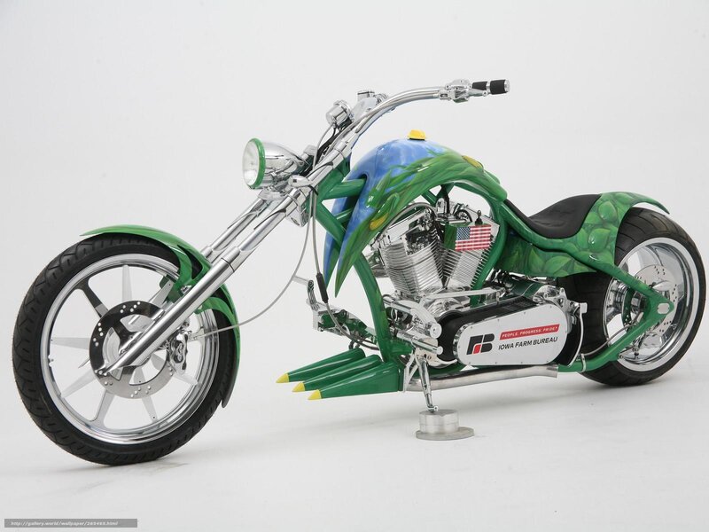 custom green chopper motorcycle