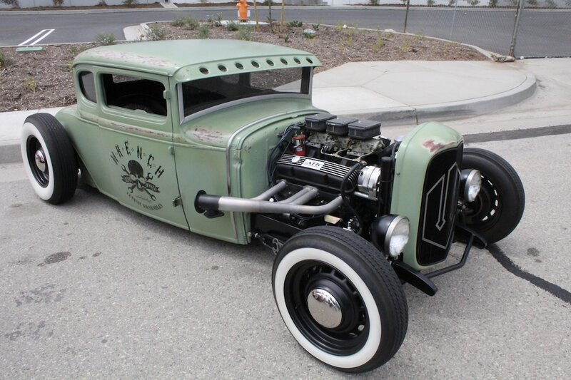 Custom Green Hot Rod — Retro