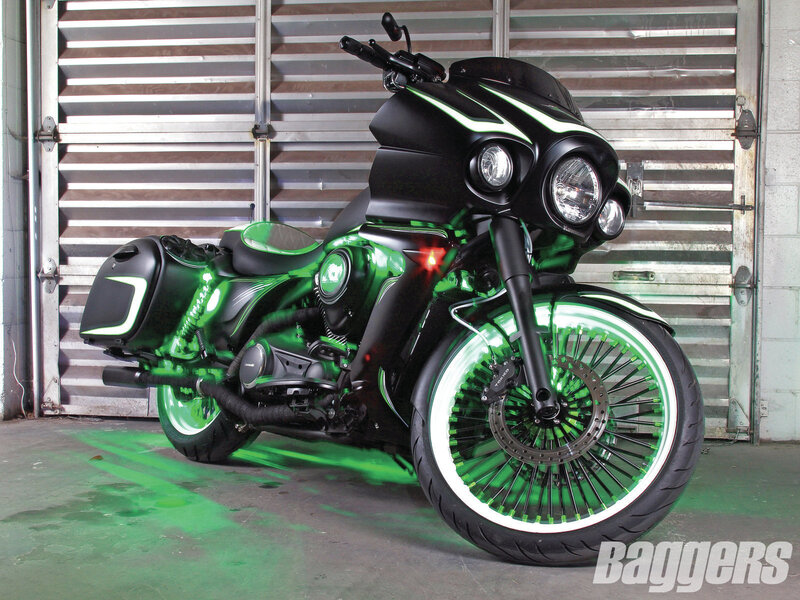 Custom Green Motorcycle — Black
