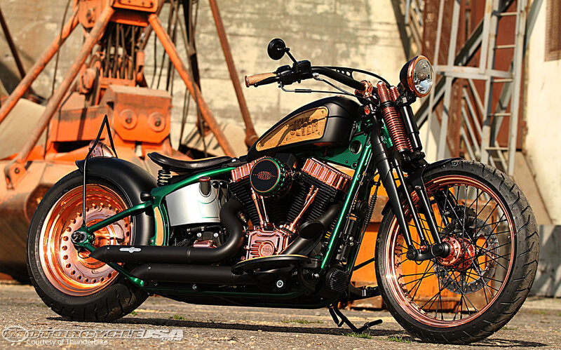 Custom Green Motorcycle — Industrial