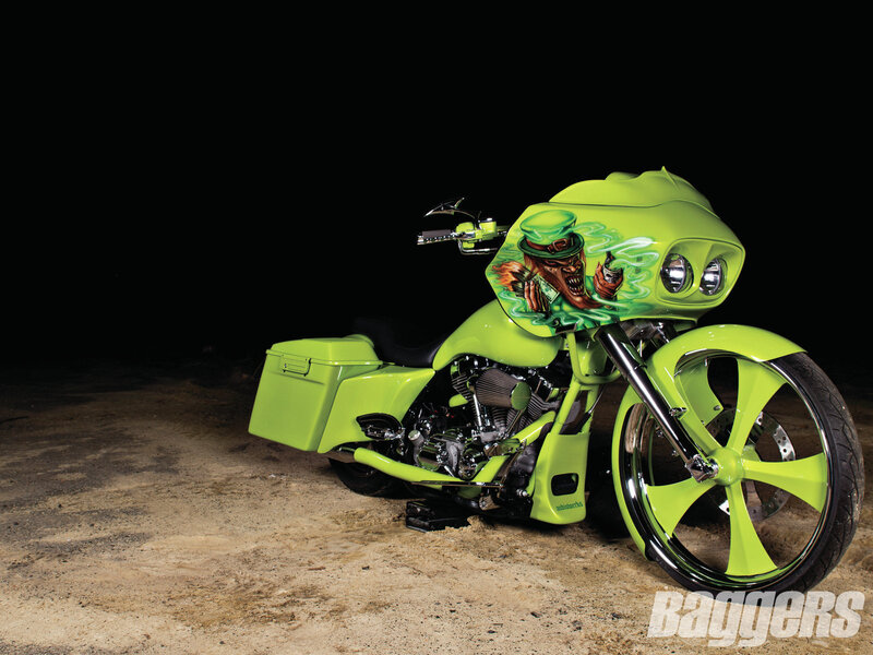 Custom Green Motorcycle — Lime Green