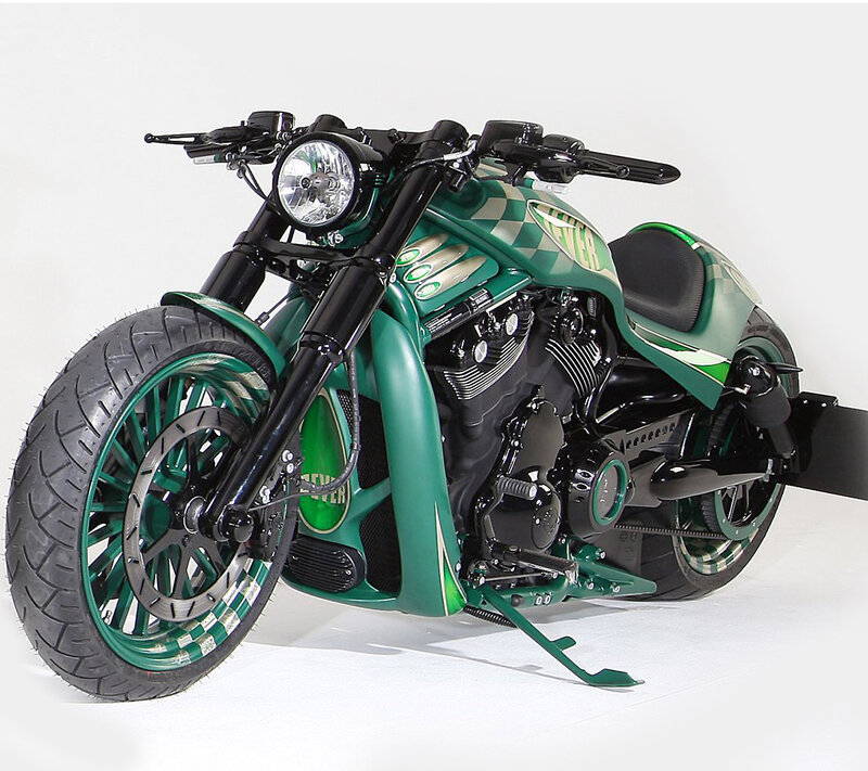 Custom Green Motorcycle — Neutral, Photograph