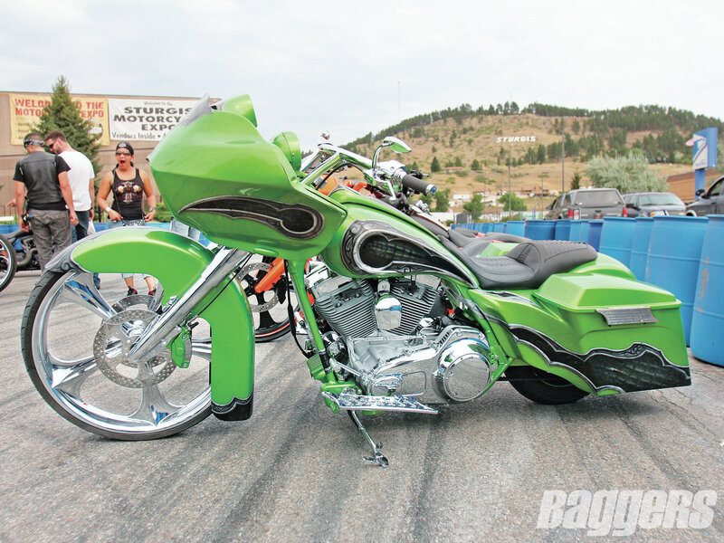 Custom Green Motorcycle — Outdoor