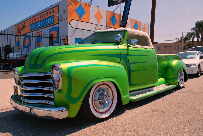 Custom Green Pickup Truck — Bright