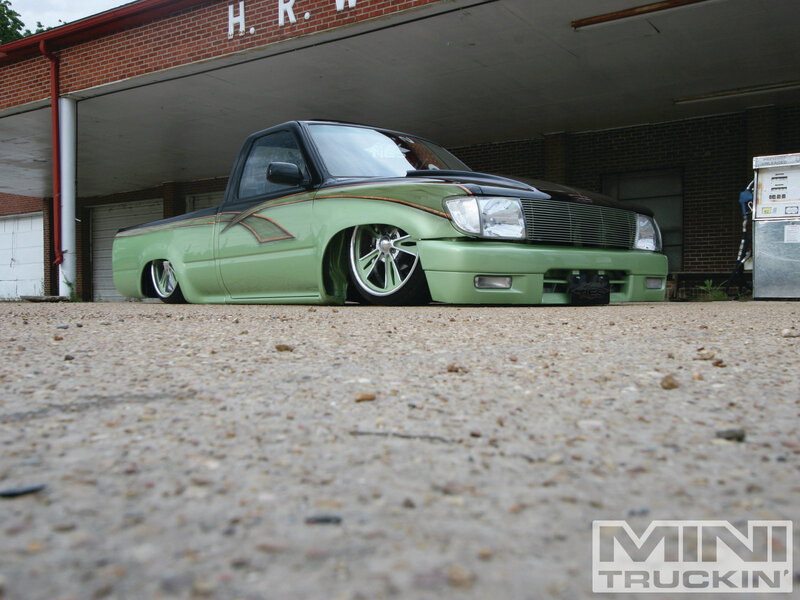 Custom Green Pickup Truck — Calm, Afternoon