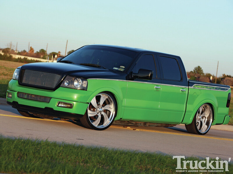 Custom Green Pickup Truck