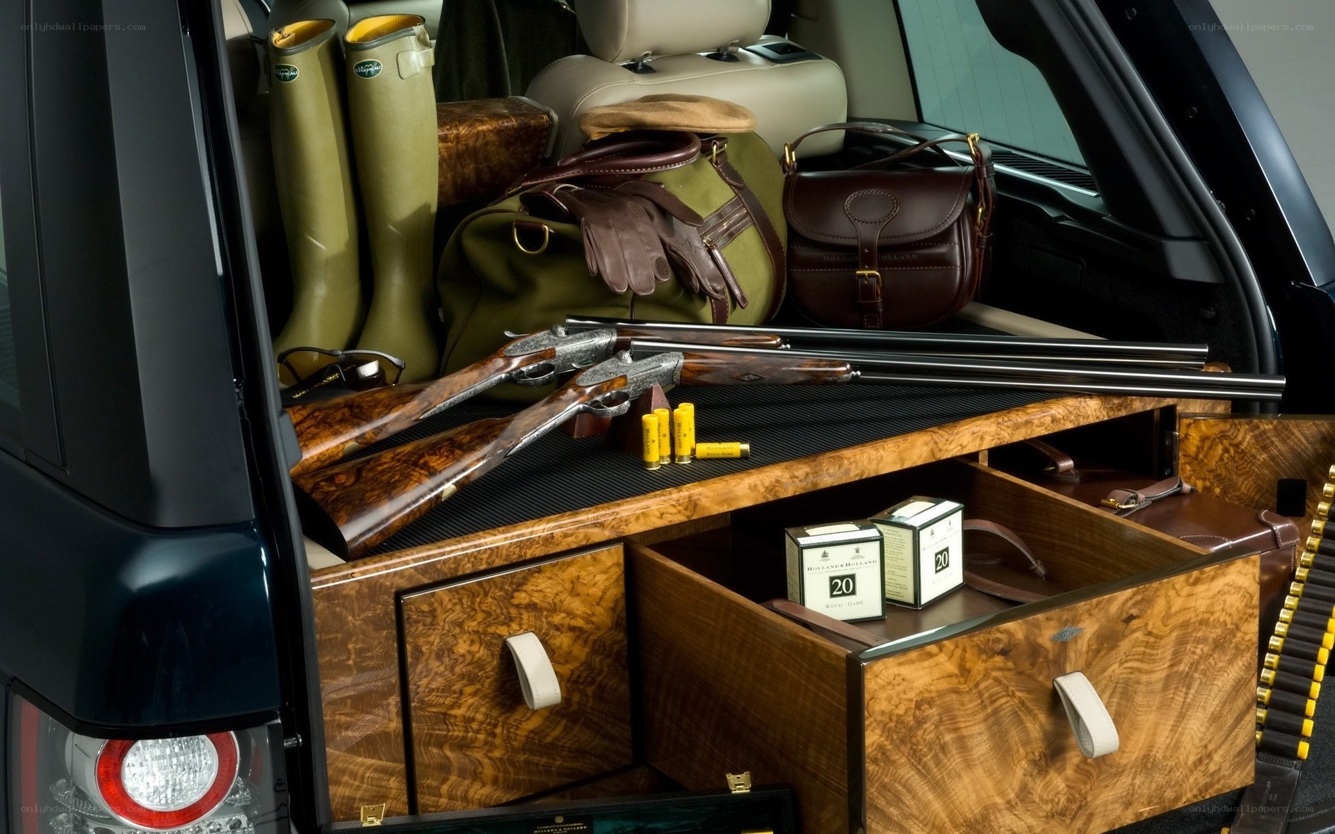 Custom gun storage in car trunk