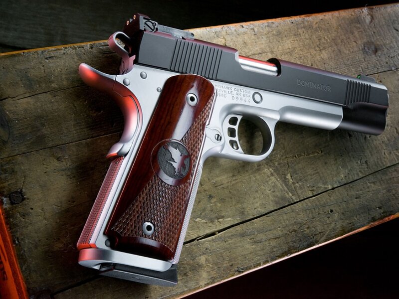 Custom Handgun on Wood