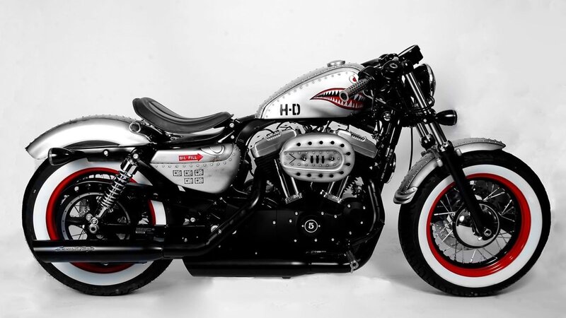 Custom Harley-davidson Motorcycle — Black, Bold