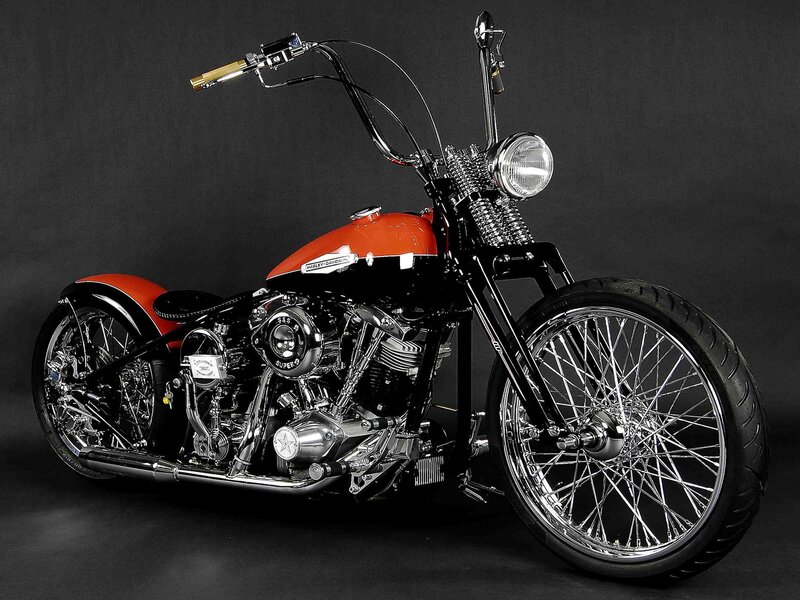 Custom Harley-davidson Motorcycle — Black, Dramatic