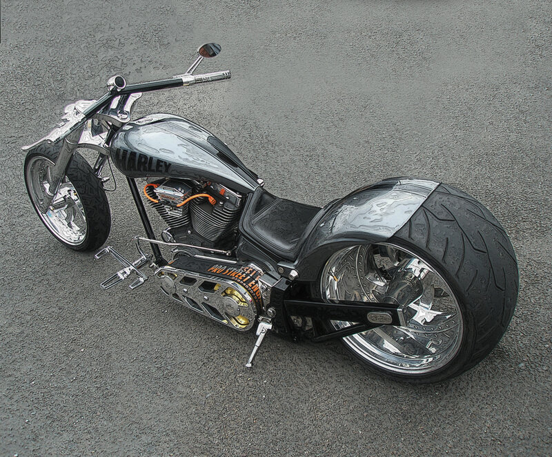 Custom Harley-davidson Motorcycle — Black