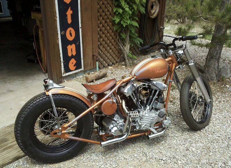 Custom Harley-davidson Motorcycle — Brown, Rustic