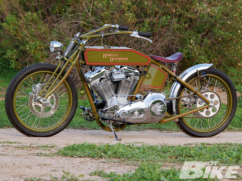 Custom Harley-davidson Motorcycle — Green, Calm