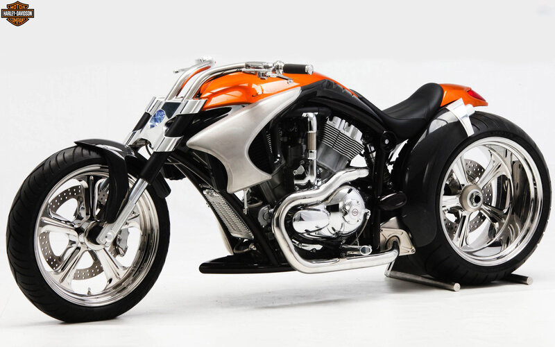 Custom Harley-davidson Motorcycle — Orange