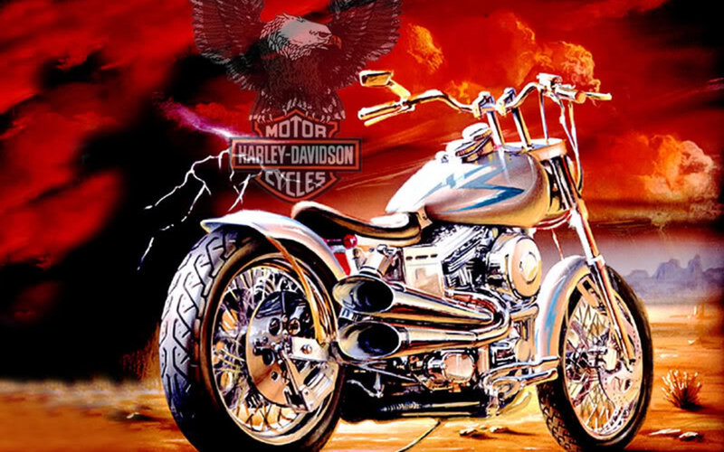 Custom Harley-davidson Motorcycle — Red