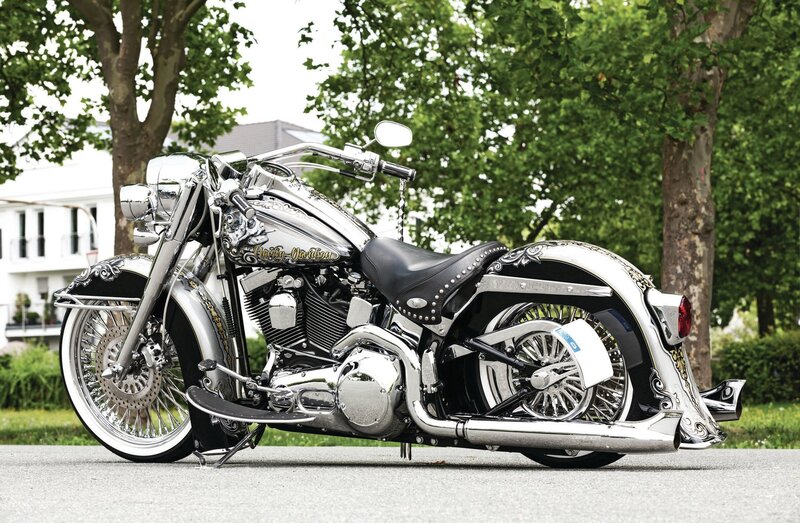 Custom Harley-davidson Motorcycle — Silver, Calm, Afternoon