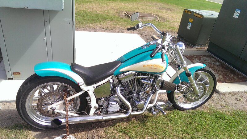 Custom Harley-davidson Motorcycle — Teal