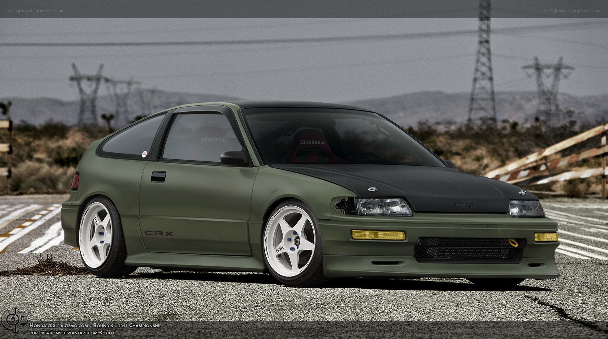Custom Honda CRX in desert