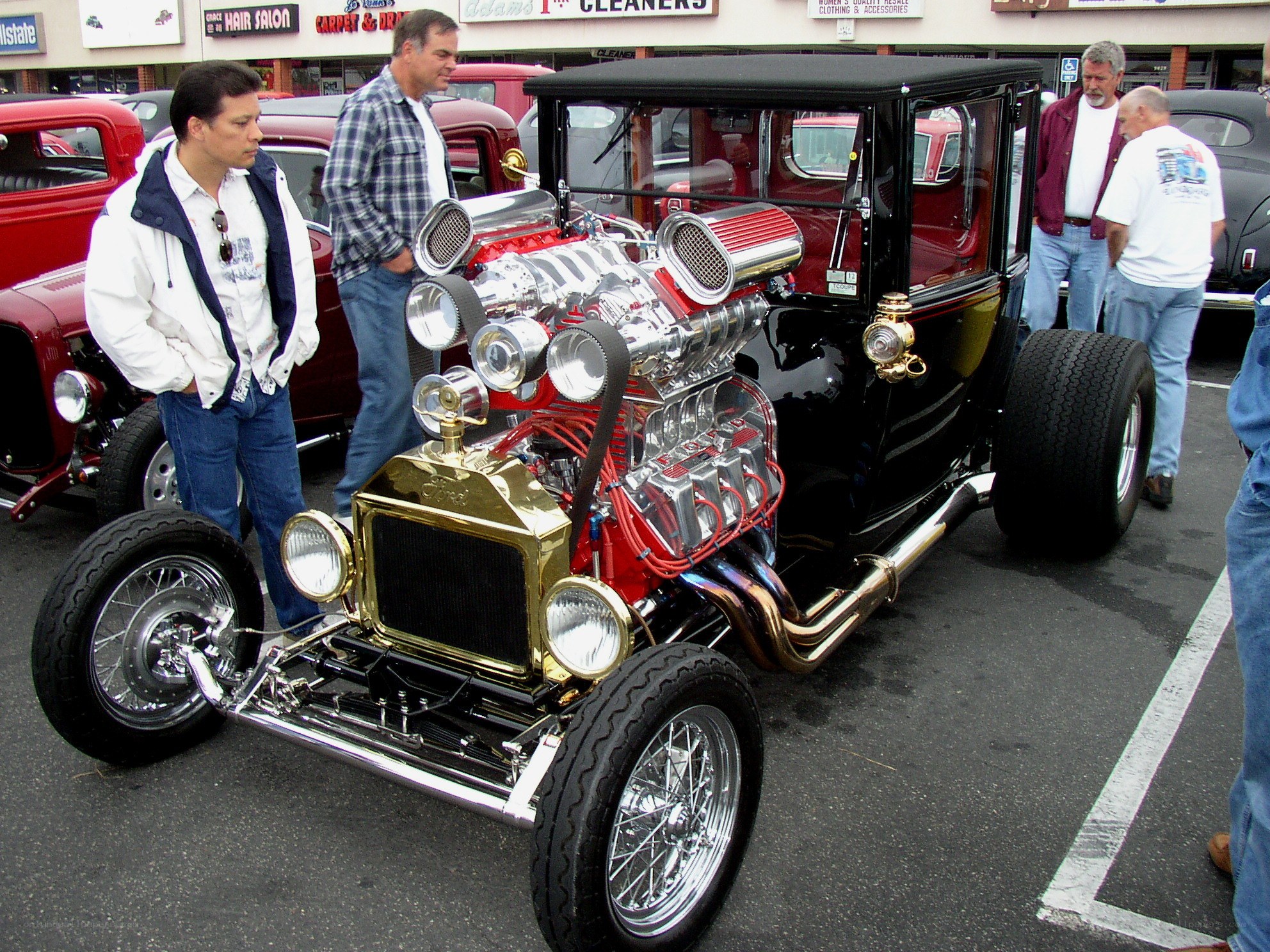 Custom hot rod at car show