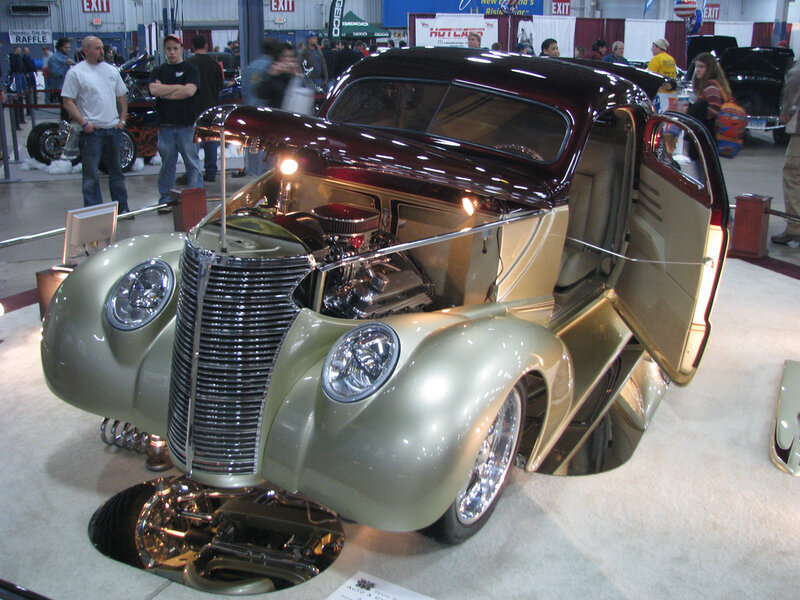 custom hot rod at car show