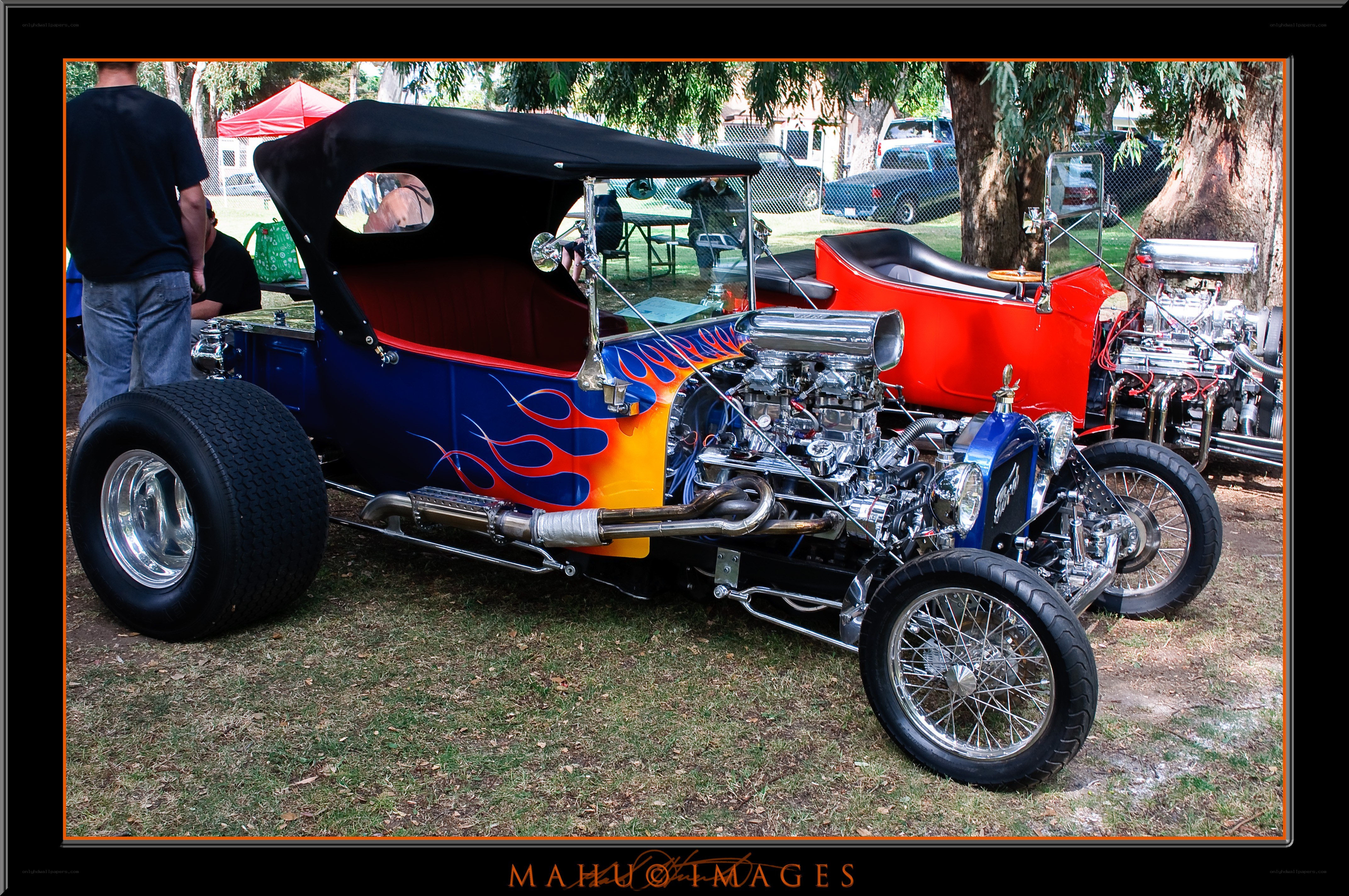 Custom hot rod at car show
