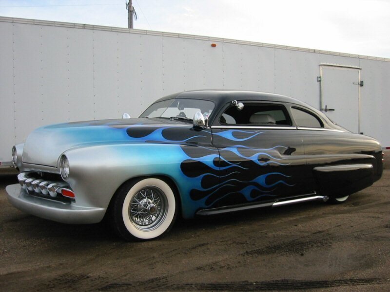 Custom Hot Rod Car — Black, Calm, Afternoon