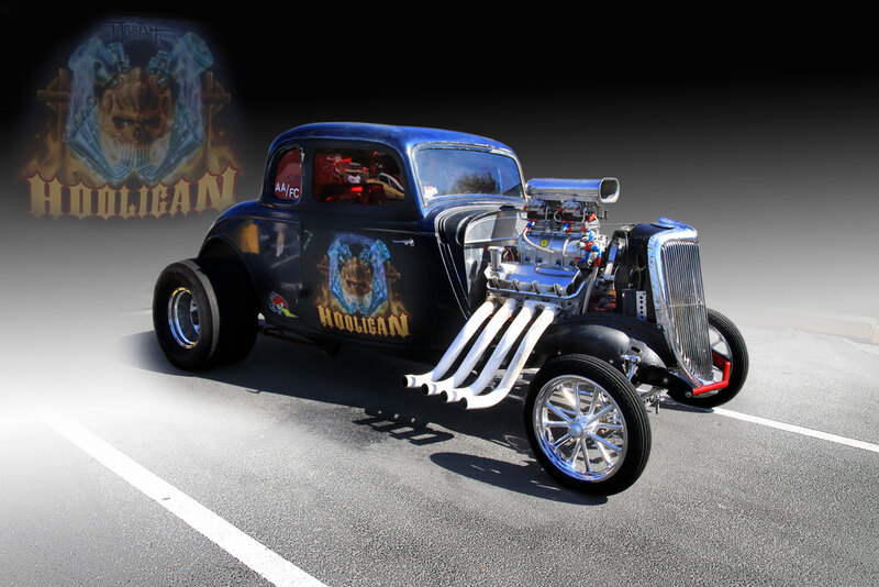 Custom Hot Rod Car — Black, Dramatic