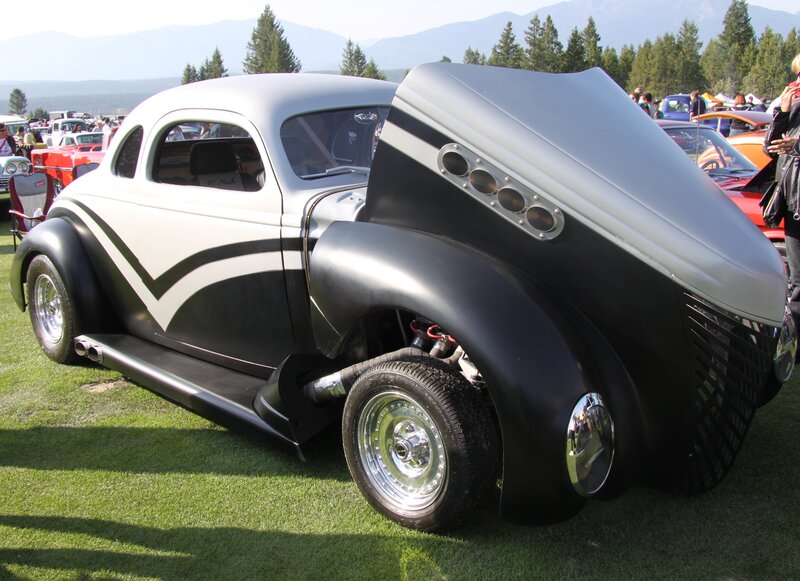 Custom Hot Rod Car — Black, Outdoor, Afternoon, Photograph, Car Show