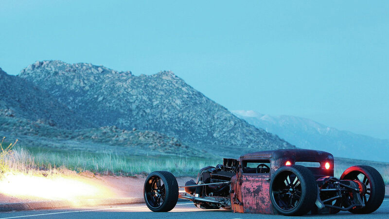 Custom Hot Rod Car — Blue, Dramatic