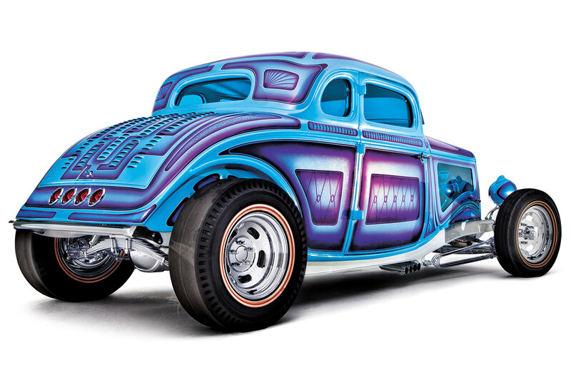 Custom Hot Rod Car — Blue, Vibrant