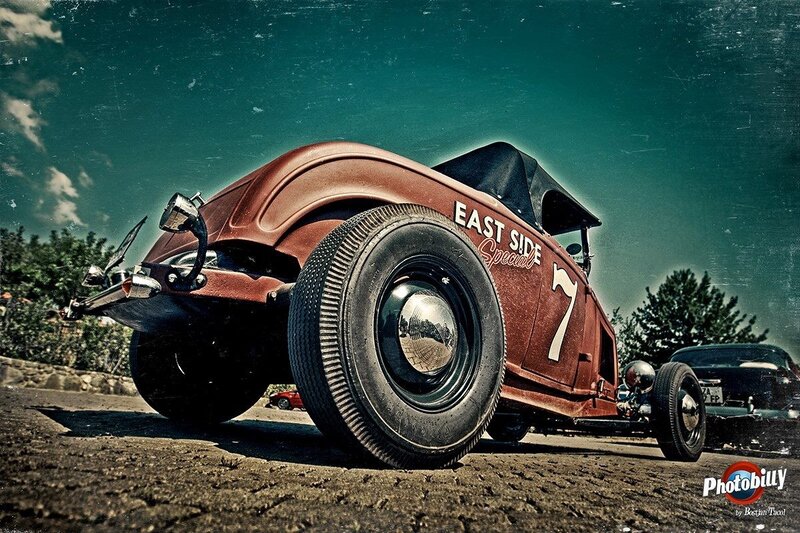 Custom Hot Rod Car — Brown, Dramatic, Afternoon, Photograph