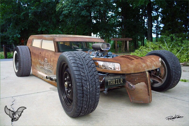Custom Hot Rod Car — Brown, Dramatic, Afternoon