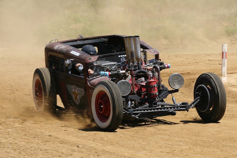 Custom Hot Rod Car — Brown, Dynamic, Afternoon