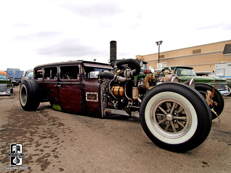 Custom Hot Rod Car — Brown, Industrial, Afternoon