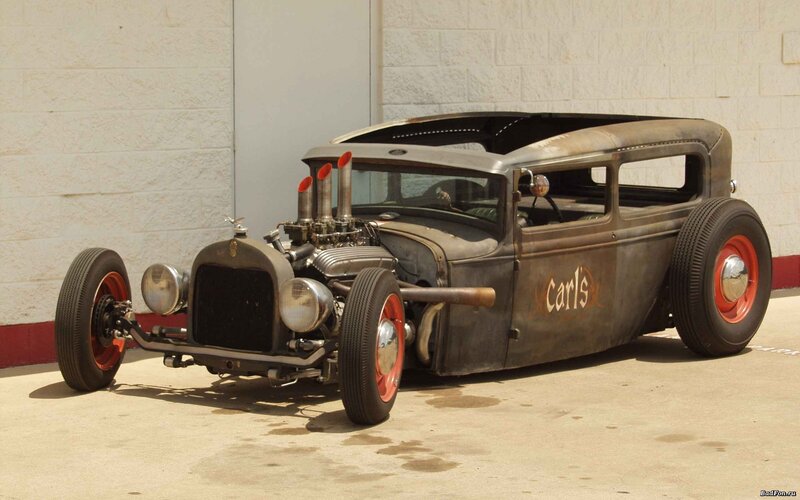 Custom Hot Rod Car — Gray, Dusty