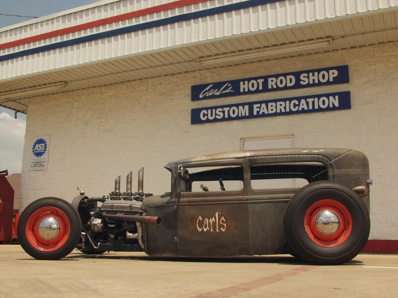 Custom Hot Rod Car — Gray, Industrial, Afternoon