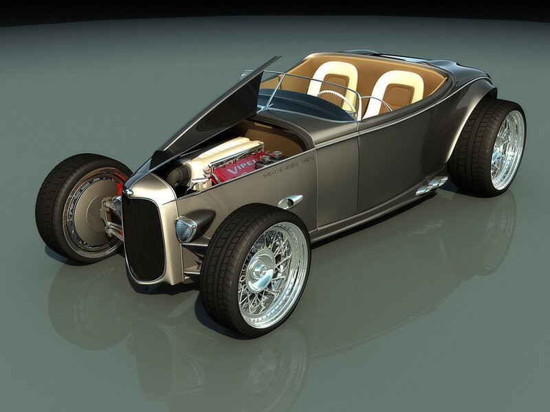 Custom Hot Rod Car — Gray, Neutral