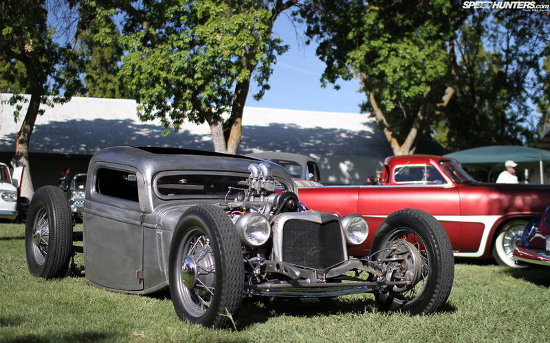 Custom Hot Rod Car — Gray, Outdoor, Afternoon, Photograph