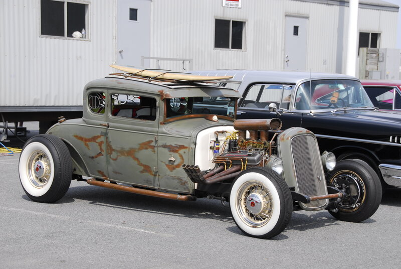 Custom Hot Rod Car — Gray, Outdoor