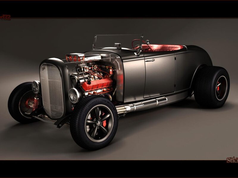 Custom Hot Rod Car — Gray