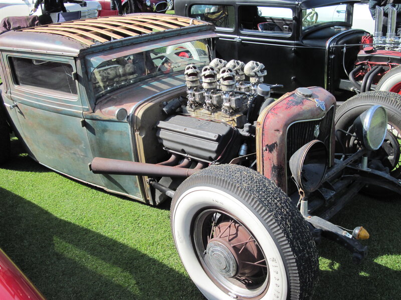 Custom Hot Rod Car — Green, Dusty